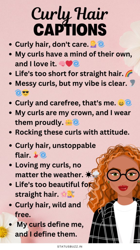 curly hair captions