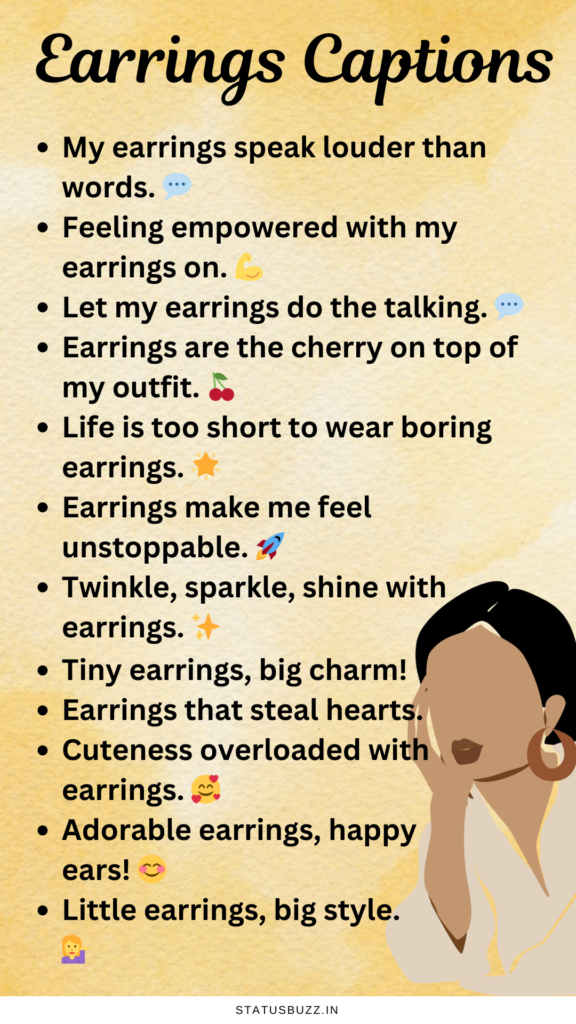 earrings captions