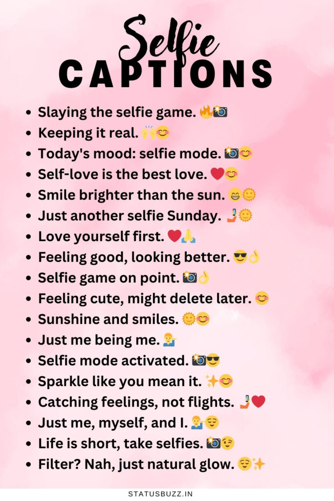 best selfie captions