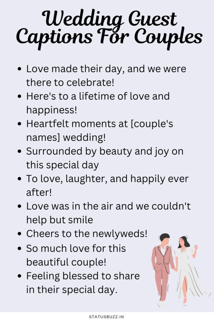 Wedding Guest Captions For Couples