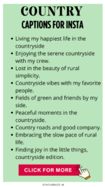 135 Country Captions For Instagram - StatusBuzz