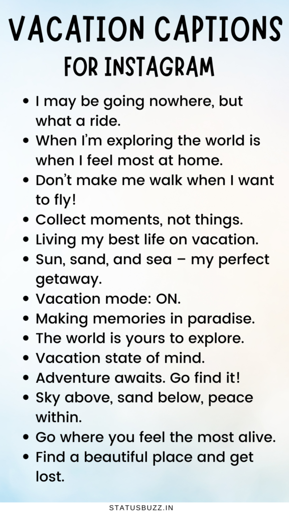 vacation captions for instagram