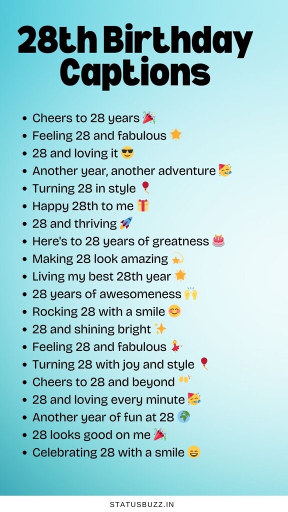 28th birthday captions