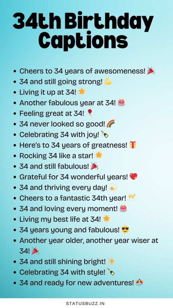 34th birthday captions