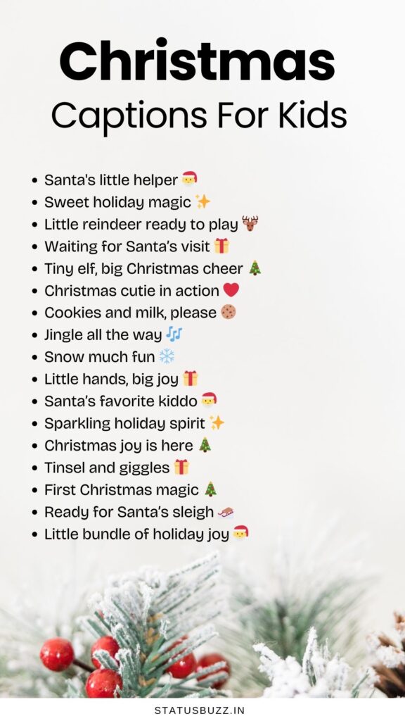 christmas captions for kids
