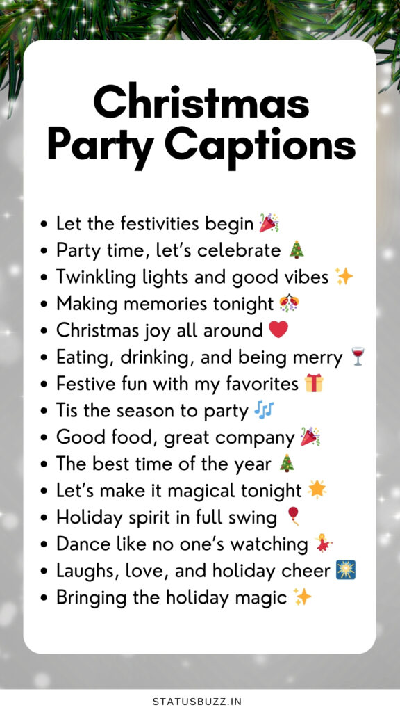 christmas party captions