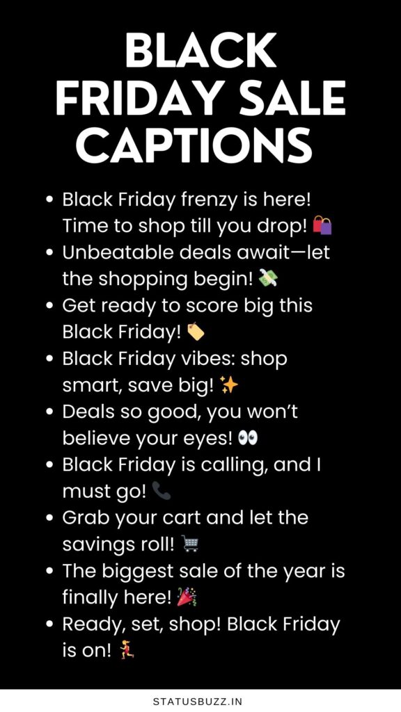 black friday sale captions