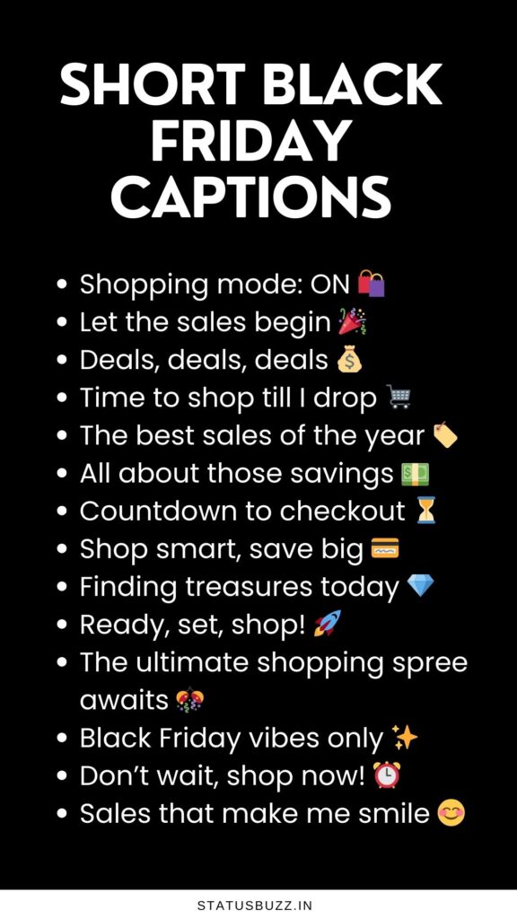 short black friday captions