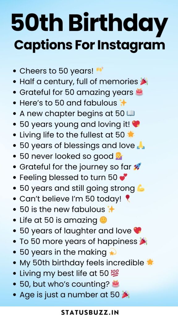50th birthday captions for instagram