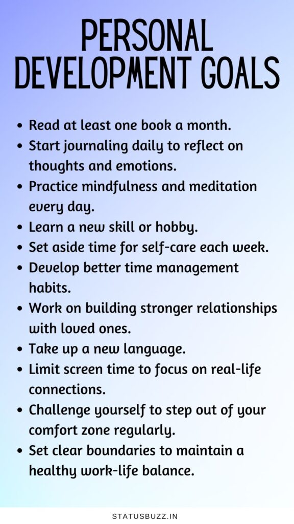 Personal Development Goals