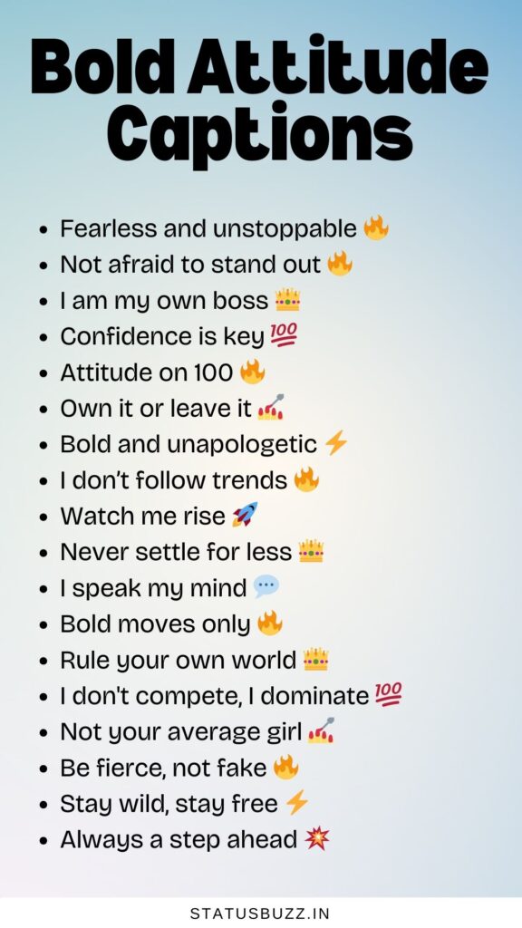 bold attitude captions