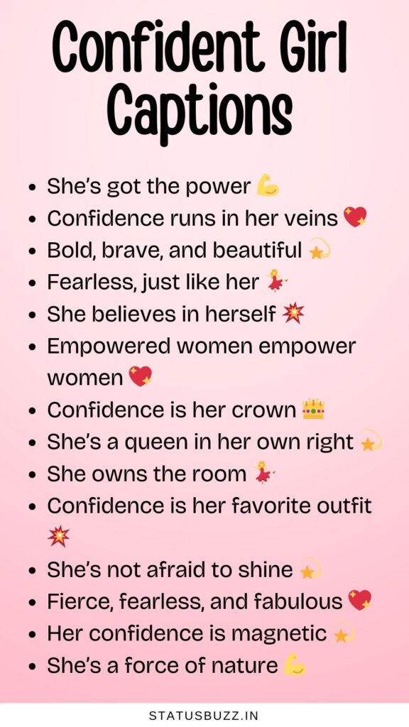 confident girl captions