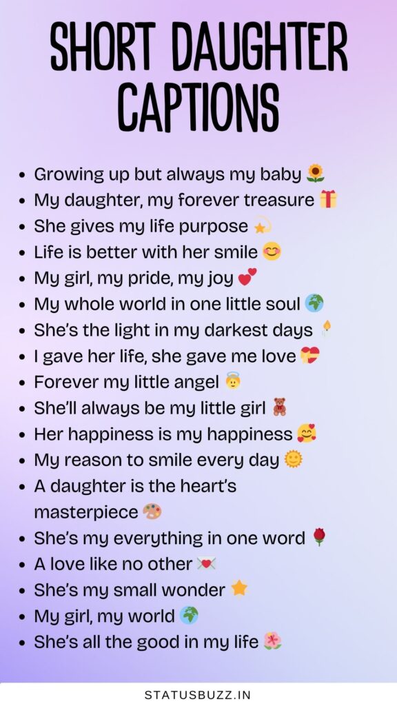 short daughter captions