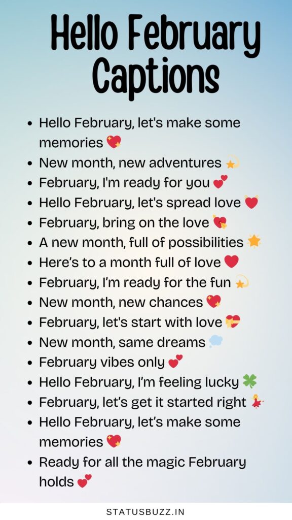 hello February Captions