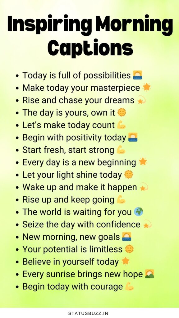 inspiring morning captions
