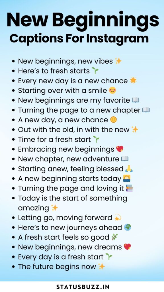 new beginnings captions