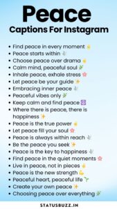 180 Peace Captions Quotes For Instagram StatusBuzz