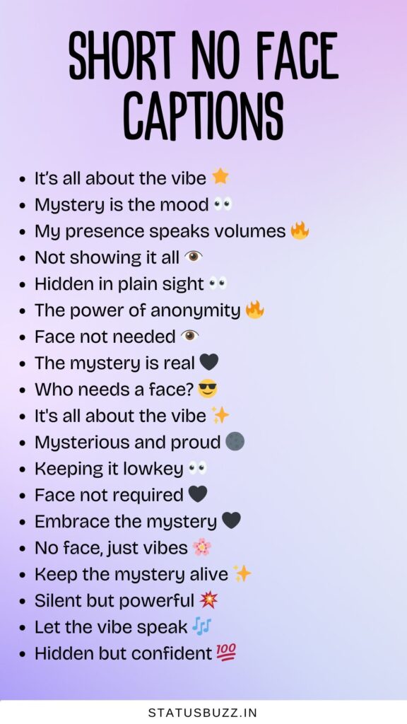 short no face captions