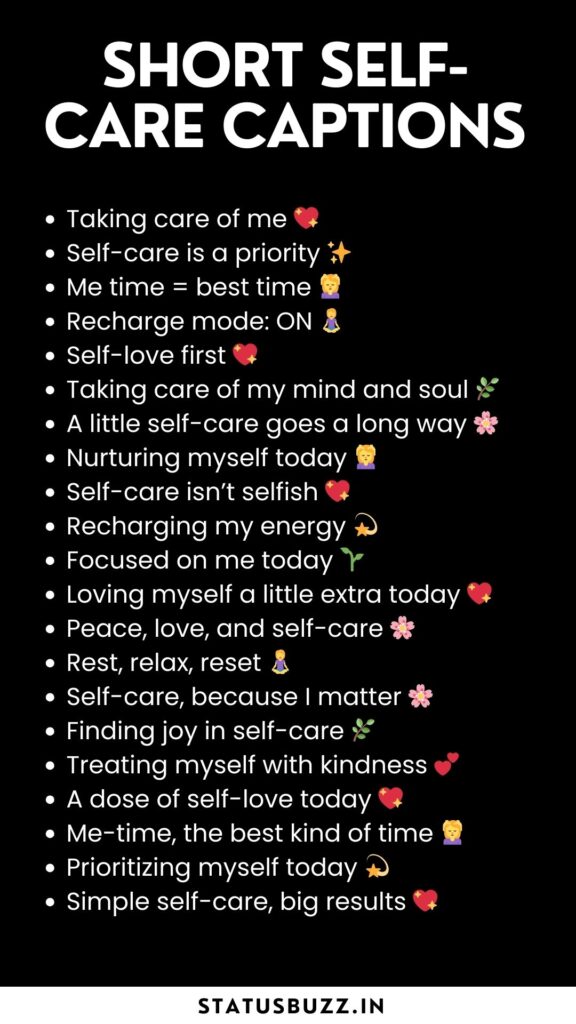 short self care captions