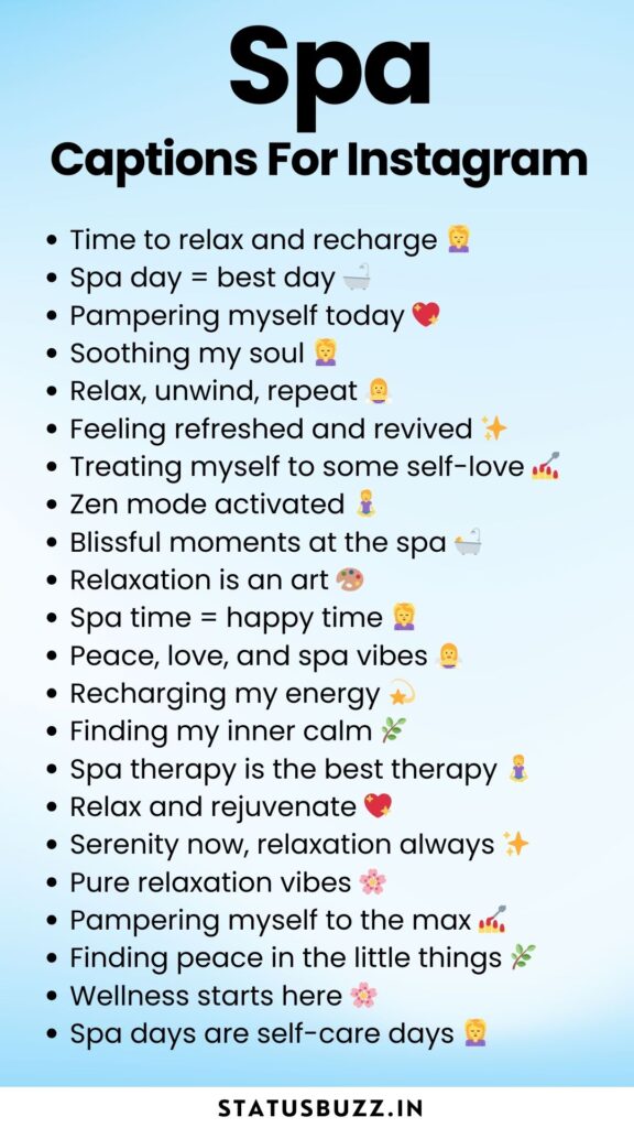 spa captions for instagram