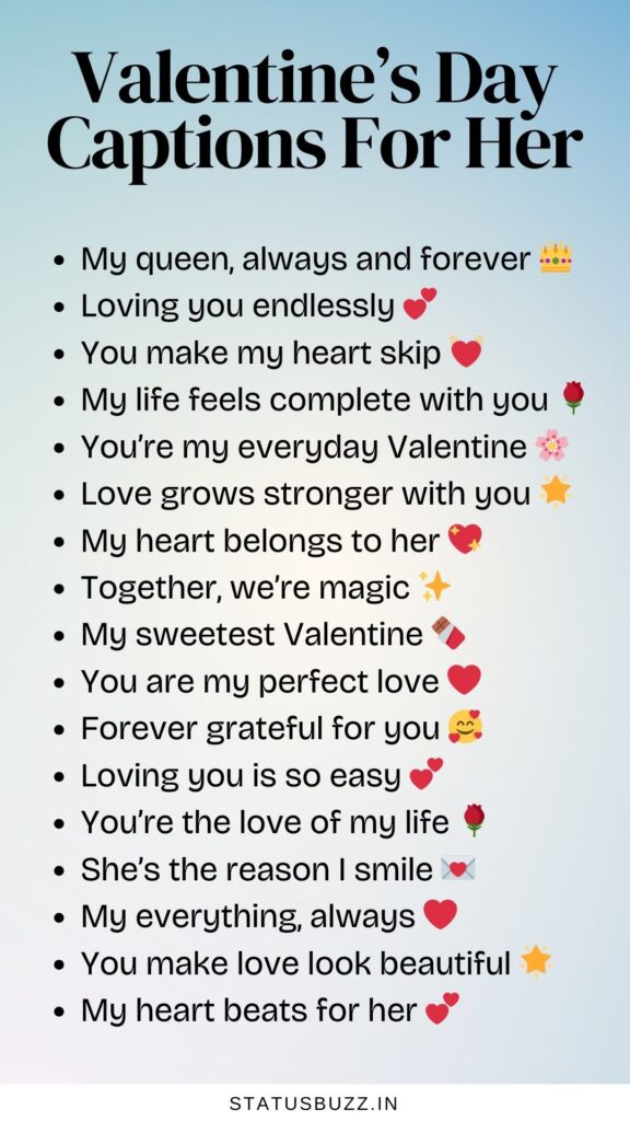 valentine's day captions for her
