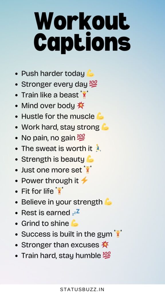 workout captions