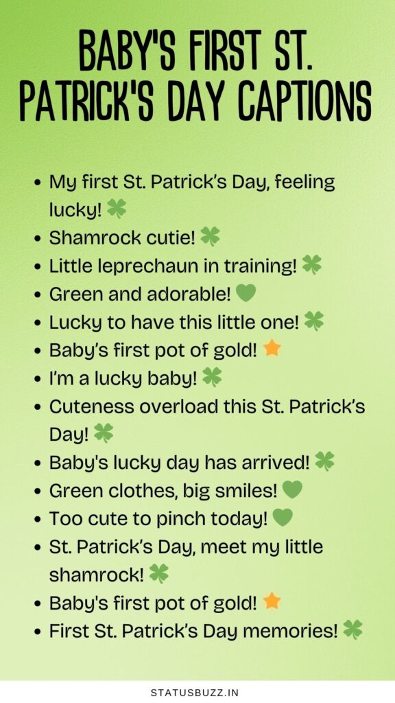Baby's First St. Patrick’s Day captions