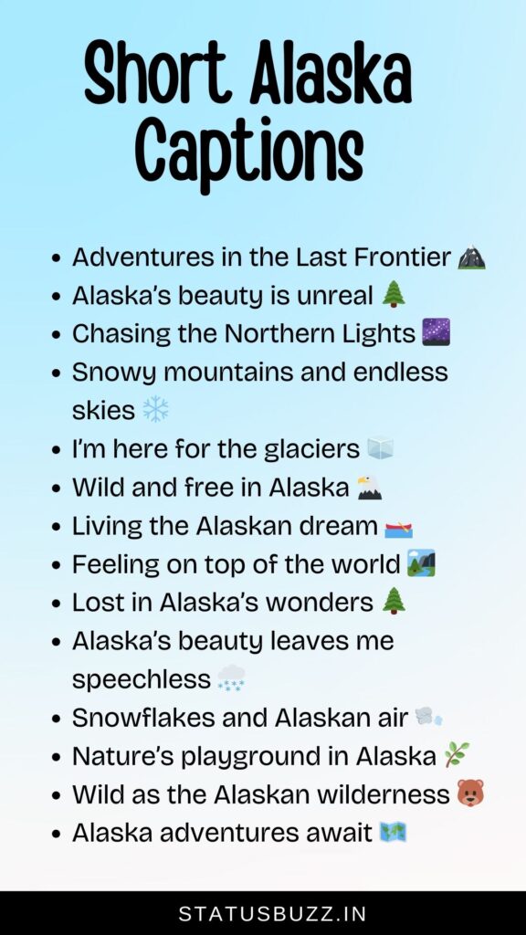 short alaska captions