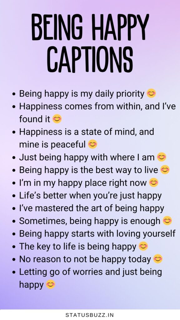 being happy captions