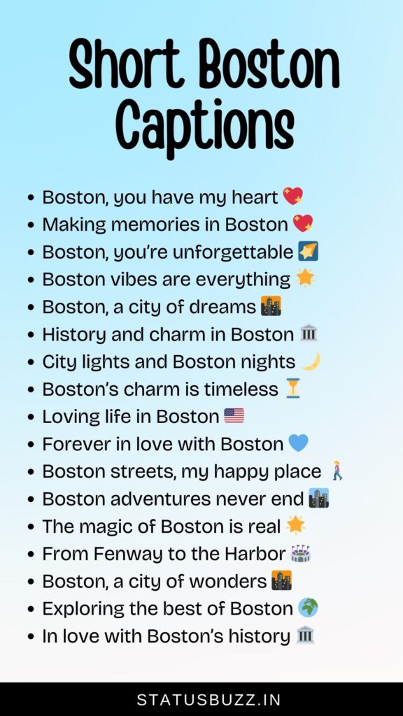 short boston captions for instagram