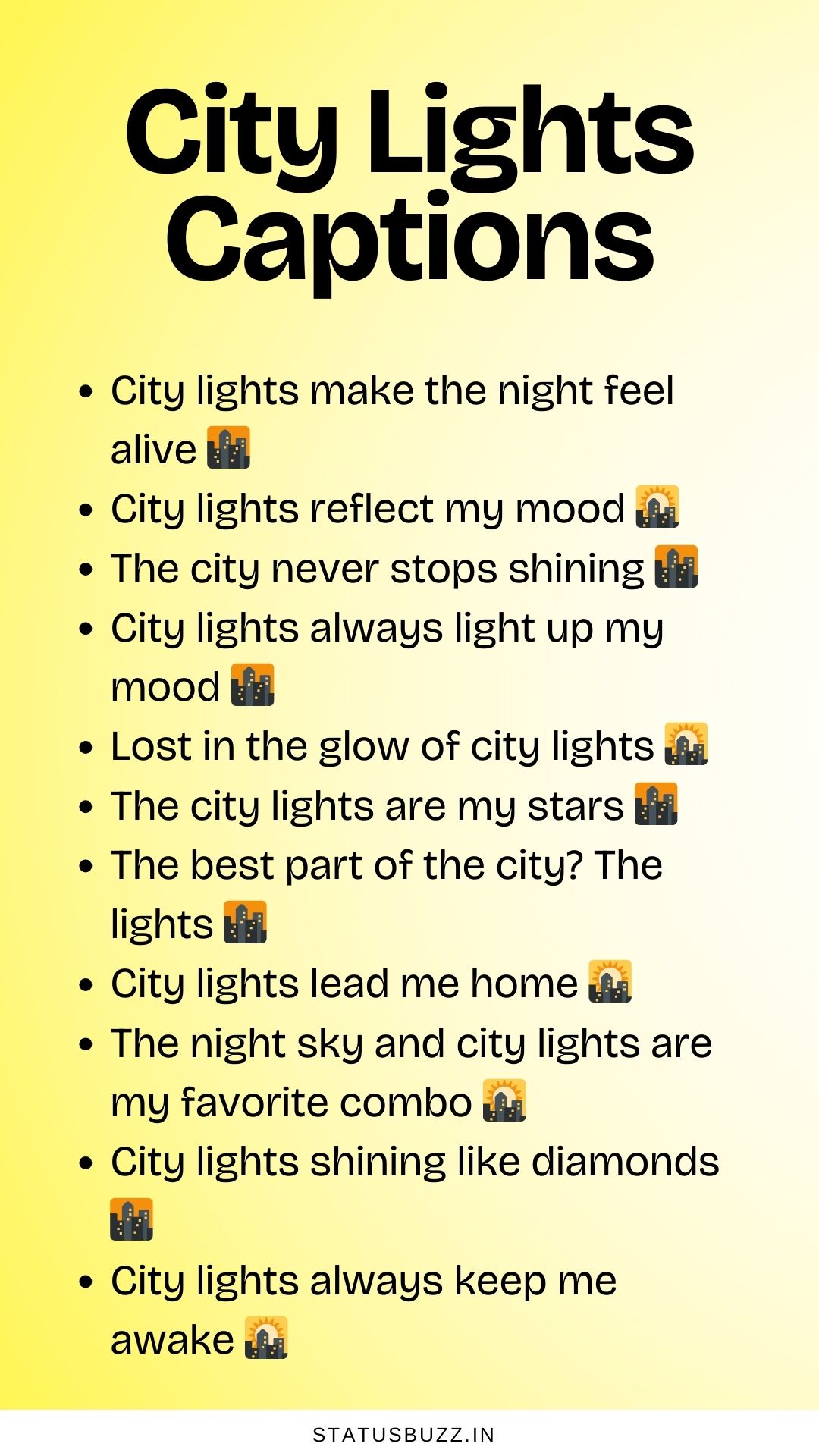 150+ City Lights Captions & Quotes For Instagram - StatusBuzz