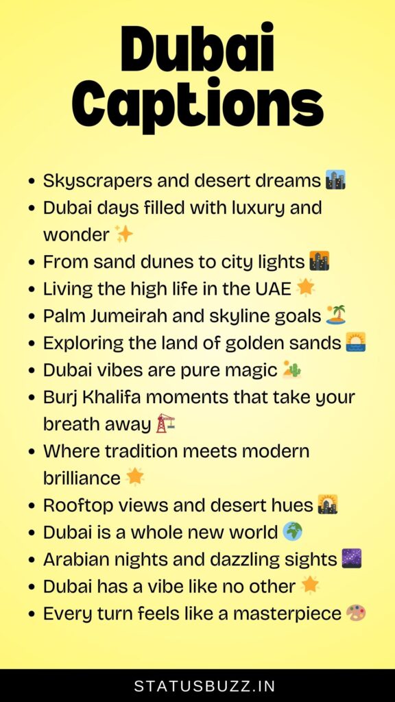 dubai captions