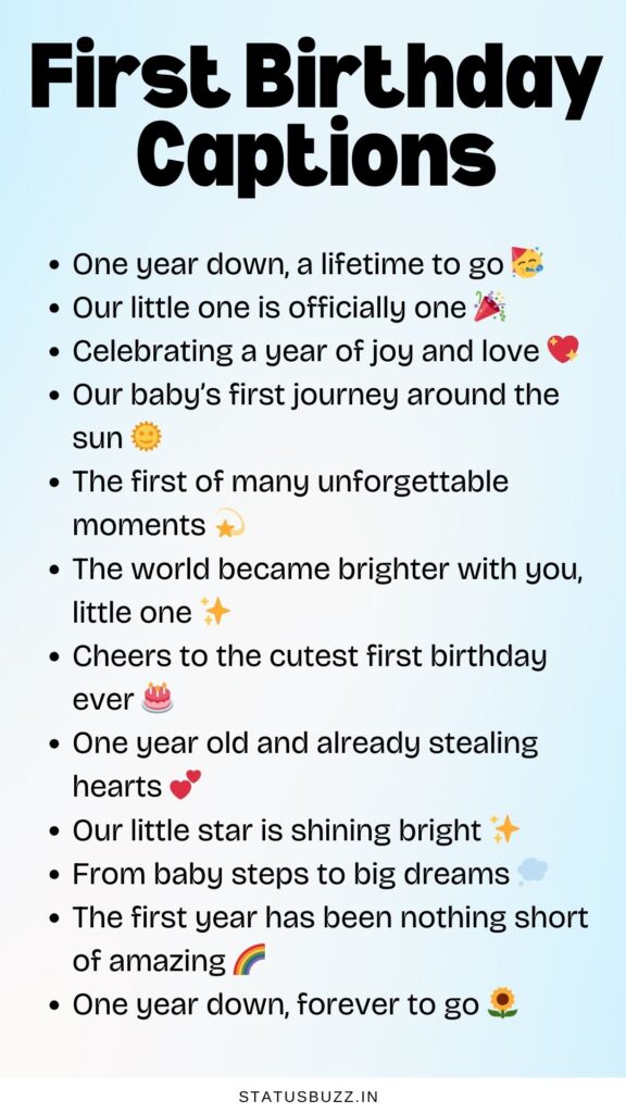 first birthday captions