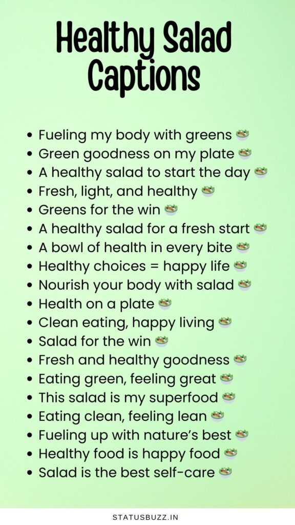 healthy salad captions