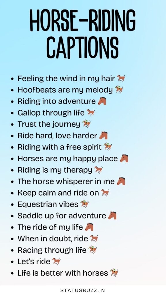 horse riding captions
