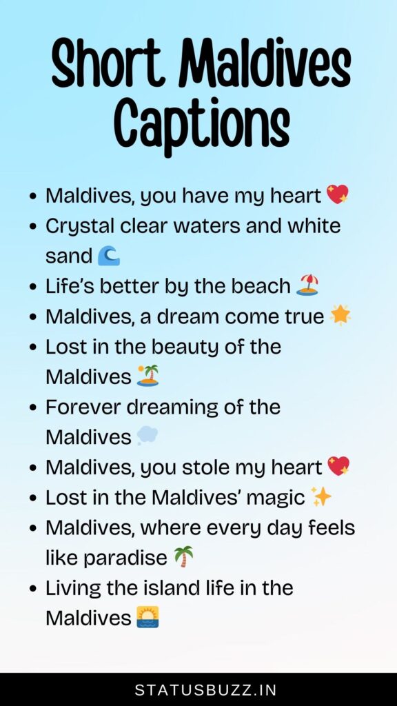 short maldives captions for instagram