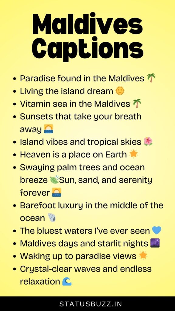 maldives captions for instagram