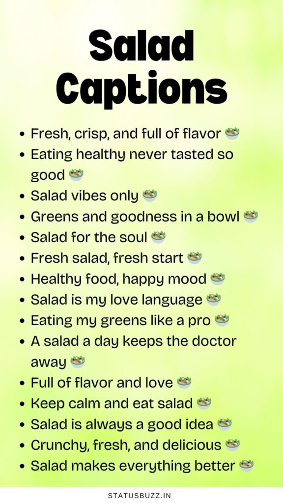 salad captions