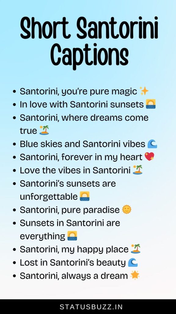 short santorini captions for instagram