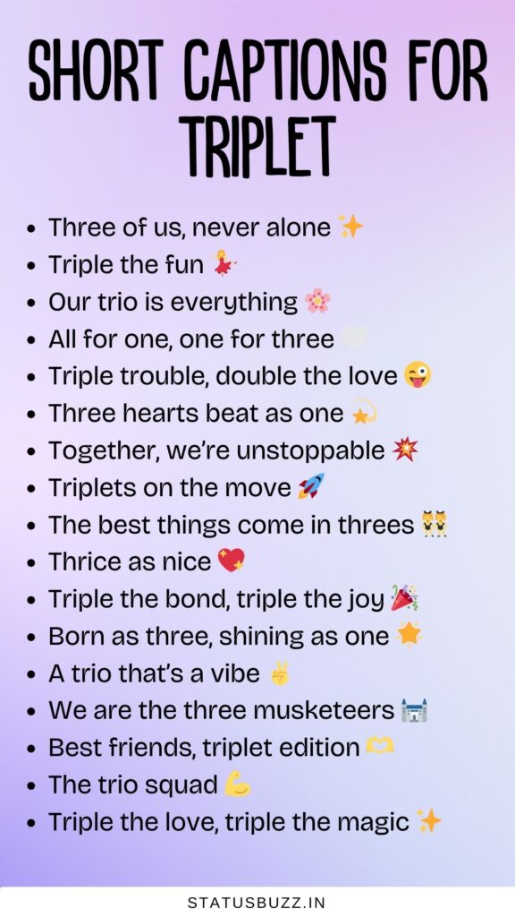 short captions for triplet