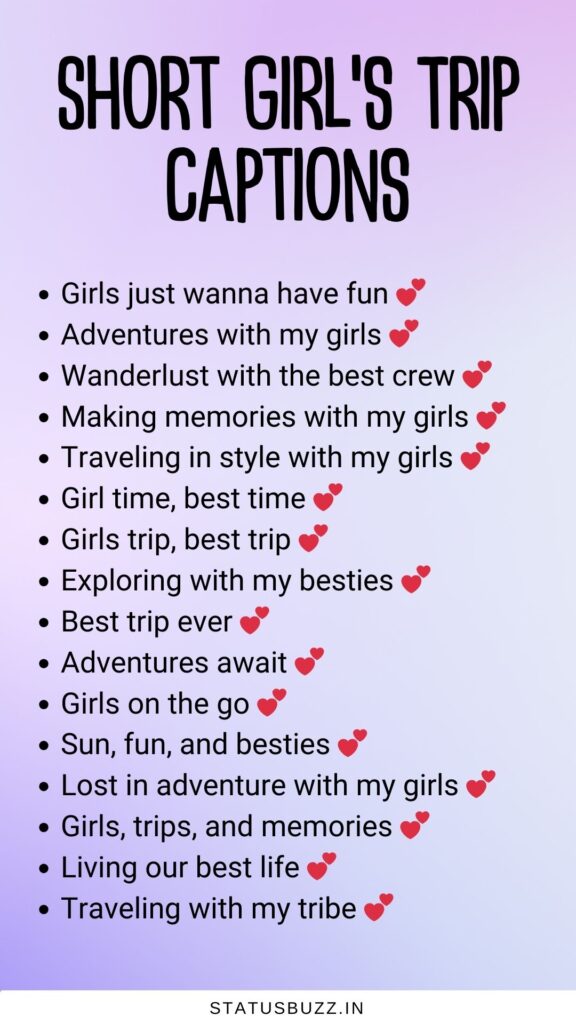 short girl's trip captions