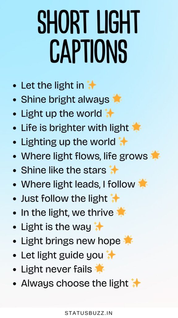 short light captions