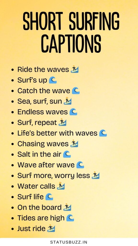 short surfing captions