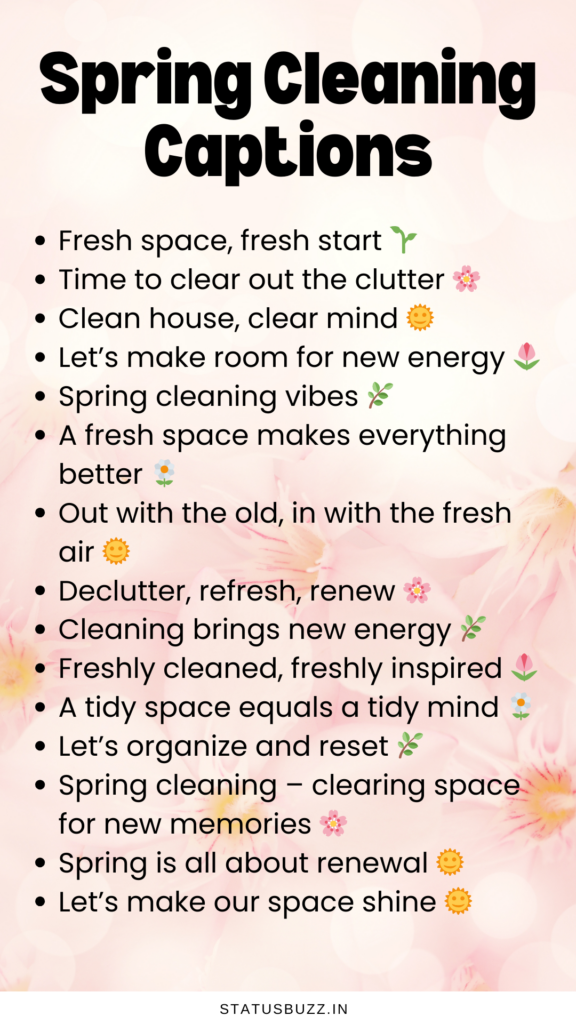 spring cleaning captions