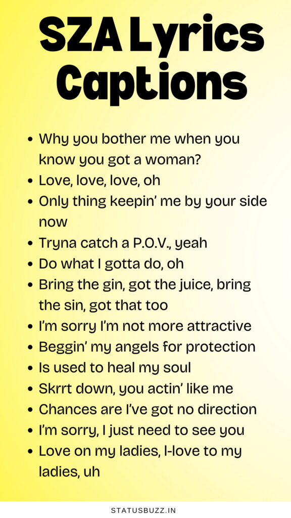 sza lyrics captions