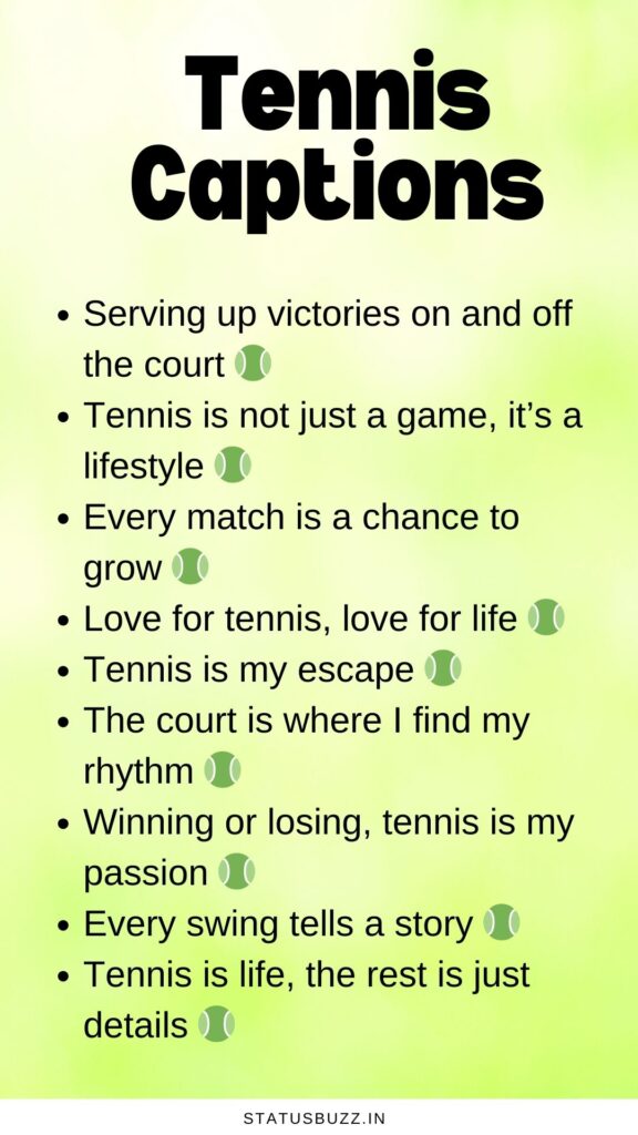 tennis captions