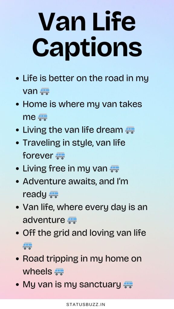 van life captions