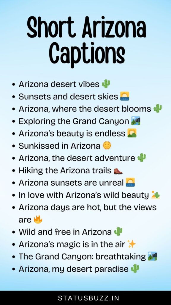 short arizona captions for instagram