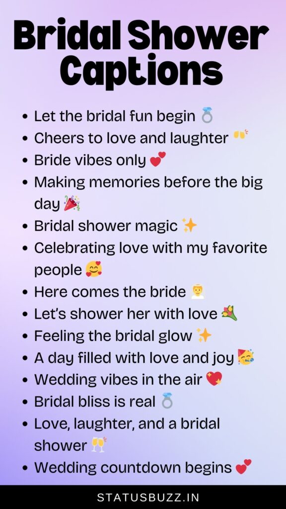 bridal shower captions