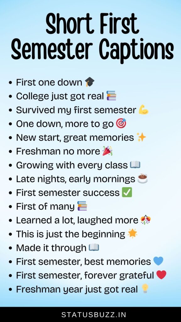 short first semester captions